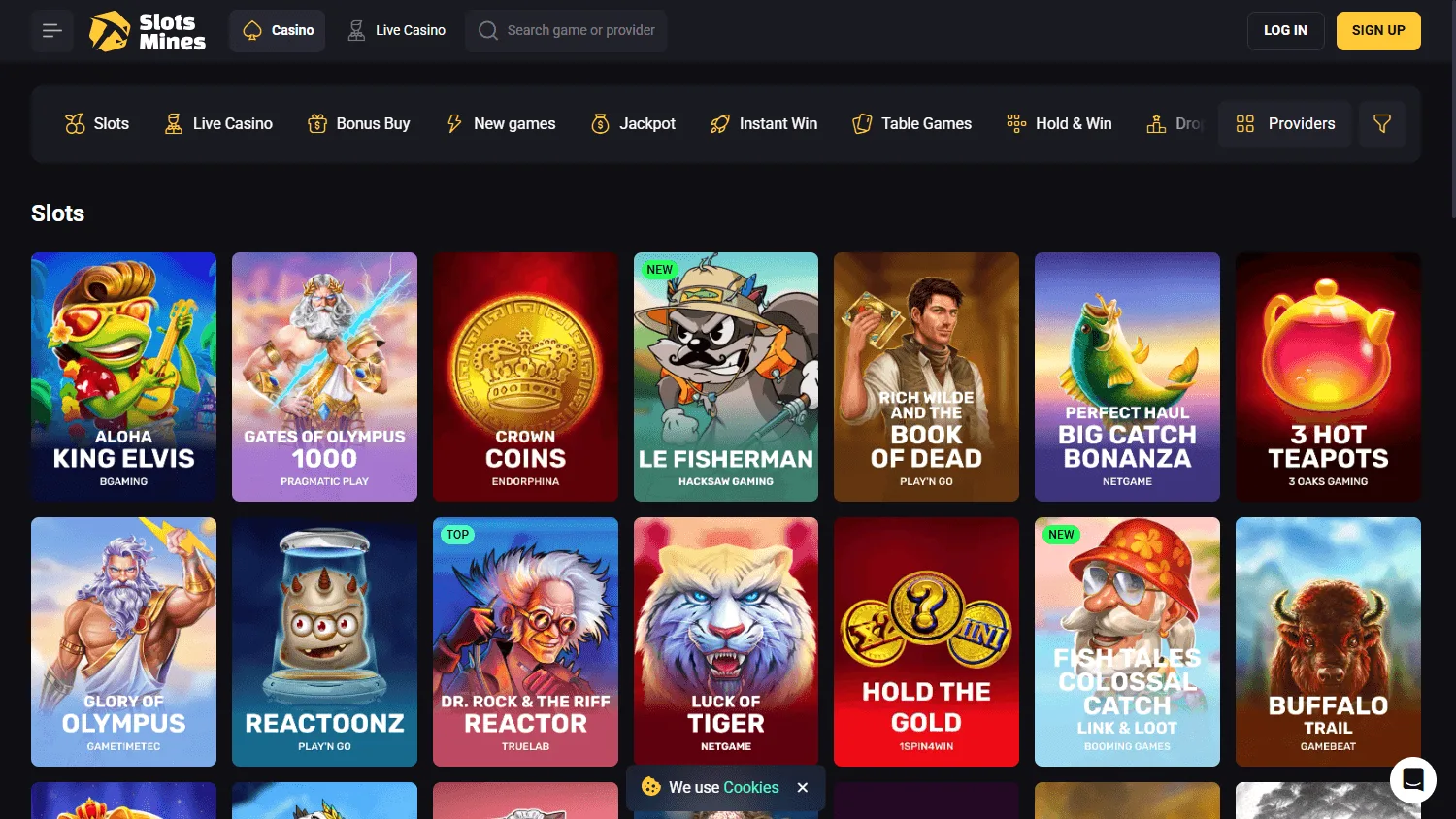Slotsmines Casino desktop game library